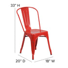 Flash Furniture - Chaise empilable en métal pour l'intérieur/l'extérieur, revêtement en poudre rouge (CH31230RED)-Le renfort transversal sous le siège offre une stabilité supplémentaire