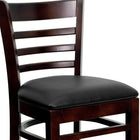 Flash Furniture – Tabouret de bar/restaurant Hercules en bois de noyer, dossier à traverses horizontales, assise en vinyle noir-Mousse ignifuge CA117