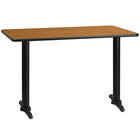Flash Furniture – Table en stratifié au fini naturel de 30 x 48 po avec 2 bases de 5 x 22 po (XUNT3048T0522)-Table d'hospitalité