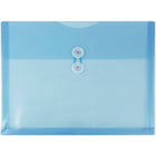 JAM Paper Enveloppes en plastique fini métallique avec fermeture à bouton et ficelle, 9 3/4 x 13 po, bleues, 12/paquet-Bleues