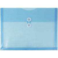 JAM Paper Enveloppes en plastique fini métallique avec fermeture à bouton et ficelle, 9 3/4 x 13 po, bleues, 12/paquet-Bleues