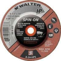 Walter Surface Technologies - Meule Hp Vissable, paquet de 12-Dimension de l'arbre 5/8po-11