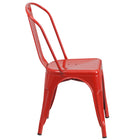 Flash Furniture - Chaise empilable en métal pour l'intérieur/l'extérieur, revêtement en poudre rouge (CH31230RED)-S'empile jusqu'à 8 chaises de hauteur