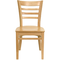 Flash Furniture – Chaise de restaurant en bois avec dossier à traverses horizontales, fini naturel (XUDGW0005LADNAT)-Chaise en bois