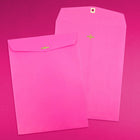 JAM Paper - Enveloppes ouvertes en papier avec fermeture à attache parisienne, 9 x 12 po, rose fuchsia intense, 100 par boîte-Matériau : papier