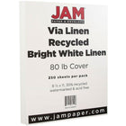 JAM Paper Couverture en papier cartonné Strathmore fini lin, 8 1/2 x 11 po, blanc lumineux, 250 feuilles/rame-Lin blanc lumineux